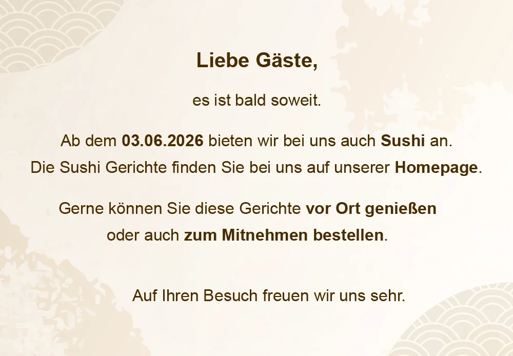 Neu bei uns: Sushi